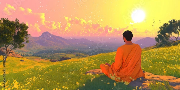 Fototapeta Indian Holiday Away from Technology: Simple, Serene Celebration