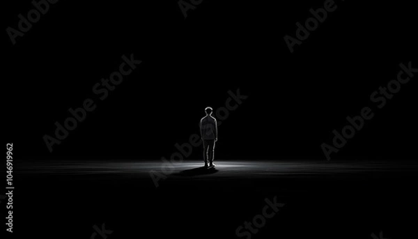 Obraz 暗い空間　黒い部屋　絶望　希望　概念　人間