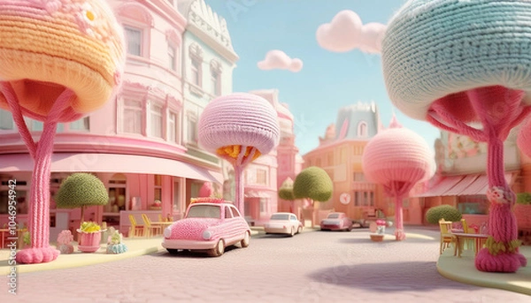 Obraz 毛糸で作った街