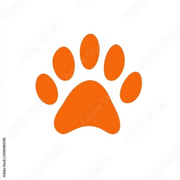 Obraz Orange Paw Print Icon