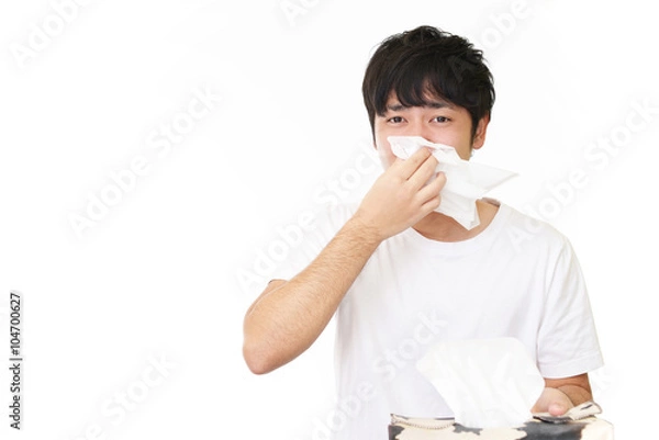 Fototapeta 風邪に罹患した男性