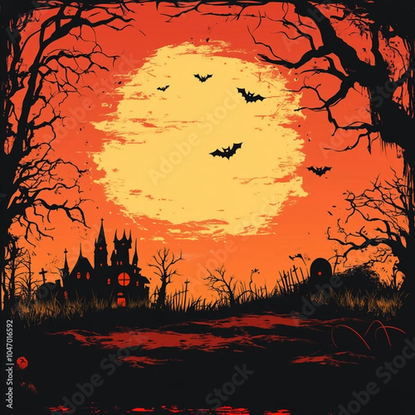 Fototapeta halloween background with pumpkin, Generative AI	
