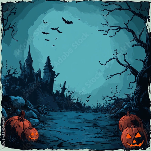Fototapeta halloween background with pumpkin, Generative AI	
