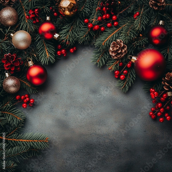 Fototapeta christmas tree decoration, Generative AI	
