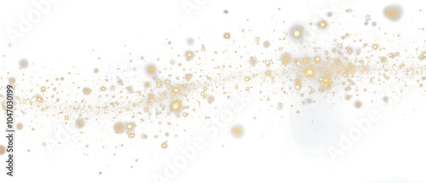 Fototapeta golden and blue particles on transparent background