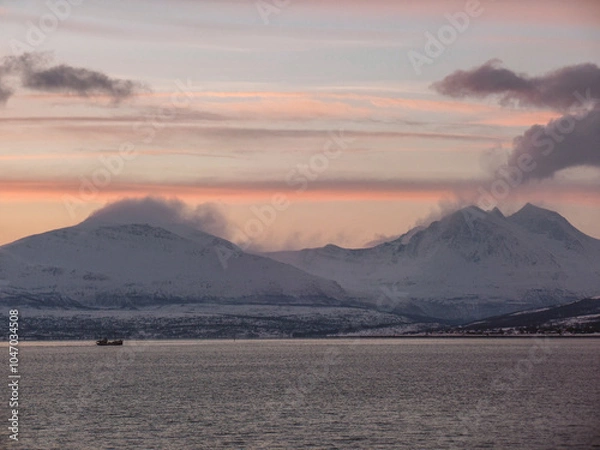 Obraz Tromso, Norway, Sunset Beach
