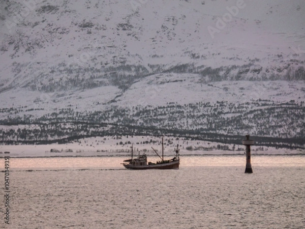 Obraz Tromso, Norway, Sunset Beach
