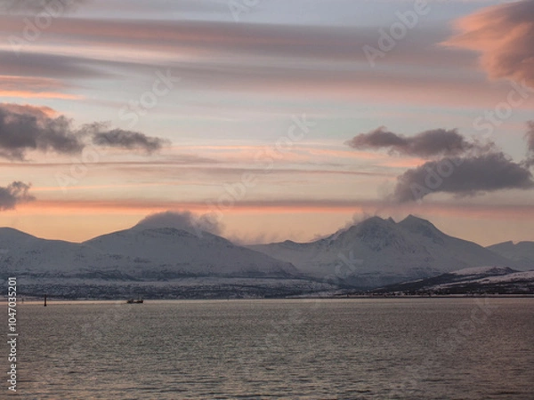 Obraz Tromso, Norway, Sunset Beach