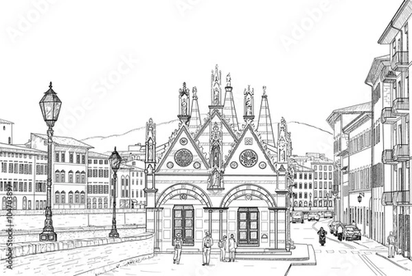 Fototapeta Sketch of the Church 