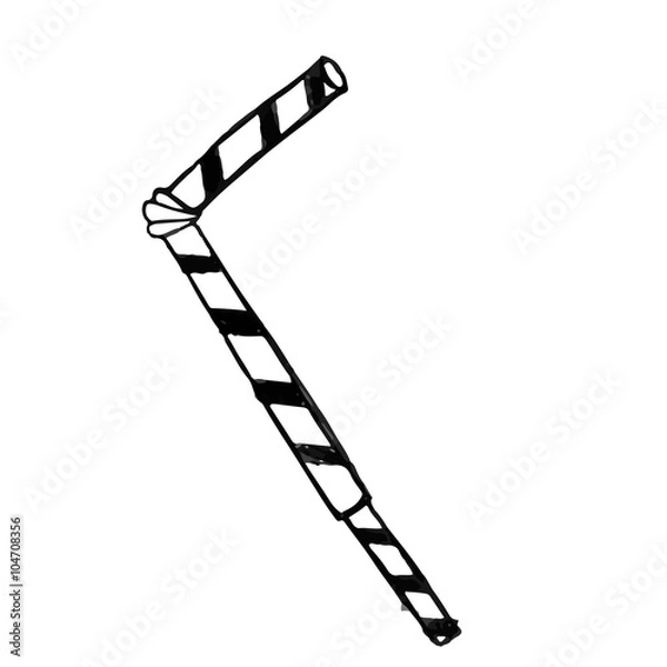 Fototapeta Vector isolated doodle tubule on white background