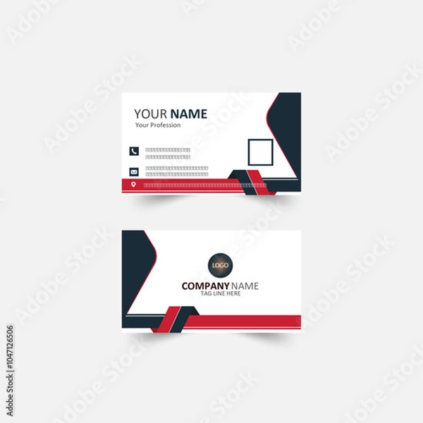 Fototapeta Modern and simple business card design Modern presentation card with company logo Vector business card template Visiting card for business and personal use Vector illustration Design