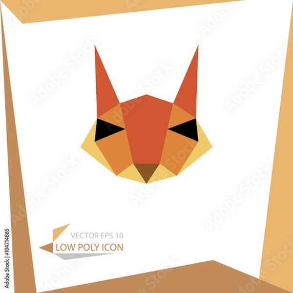 Obraz low poly animal icon. vector squirrel