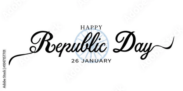 Fototapeta Happy Republic Day Calligraphic Typography design vector.