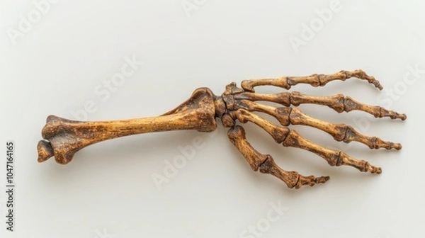 Obraz Isolated skeleton hand reaching forward on a white background