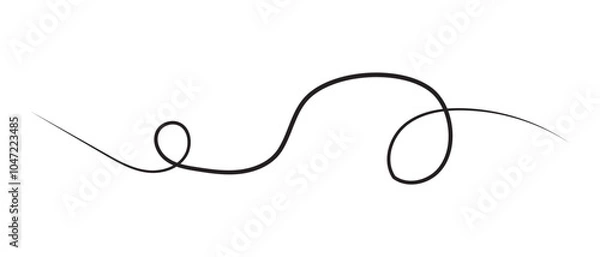 Obraz Abstract Squiggle wavy thin line. Squiggle Line Element banner. Vector illustration.