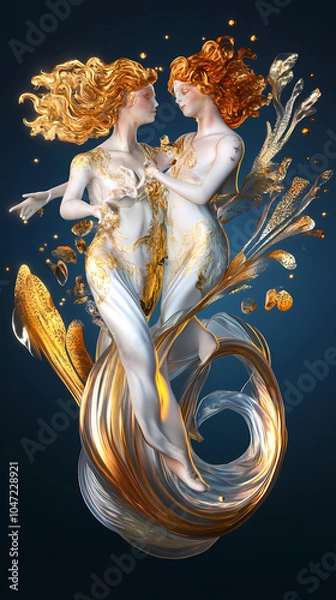 Fototapeta GEMINI zodiac 3d vector image
