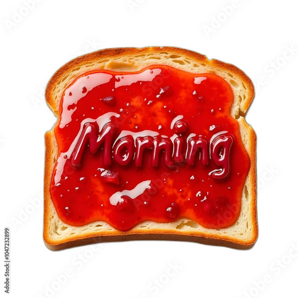 Obraz The  slice of bread withe 'Morning' word