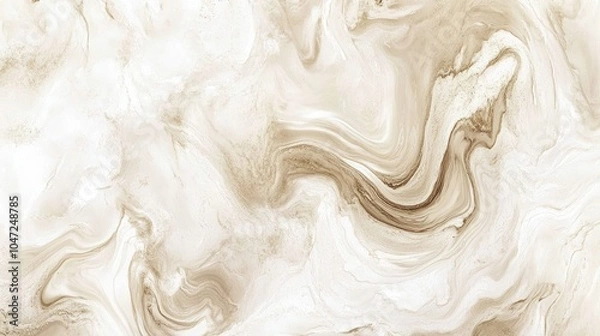 Fototapeta Beige and white marble swirl effect with a fluid-like texture, elegant and calming.