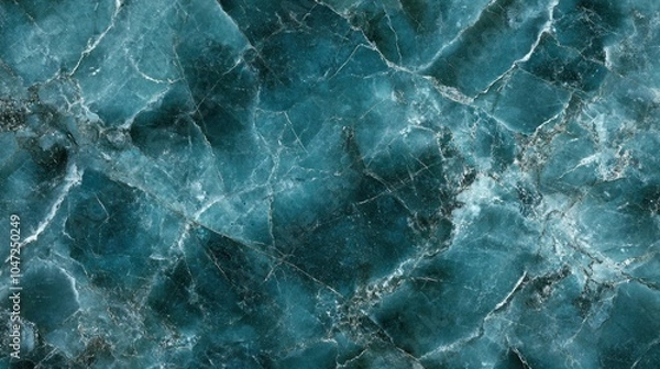 Obraz Blue-green gemstone texture with intricate clogged marble patterns, polished and seamless.
