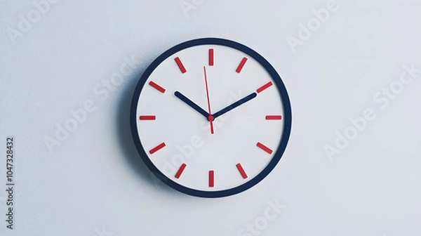 Fototapeta Minimalist Wall Clock: A Sleek and Simple Timepiece Designed for Modern Interiors