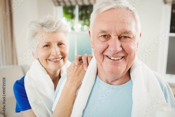 Obraz Portrait of senior couple after a workout
