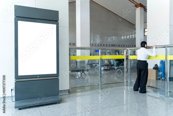 Fototapeta Fabric Pop Up basic unit Advertising banner media display backdrop, empty background.