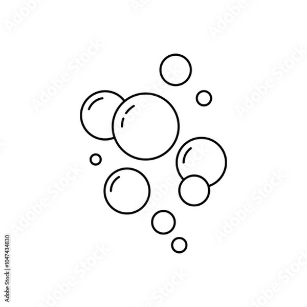 Fototapeta Bubble icon set. Soap foam, fizzy drink, oxygen bubbles
