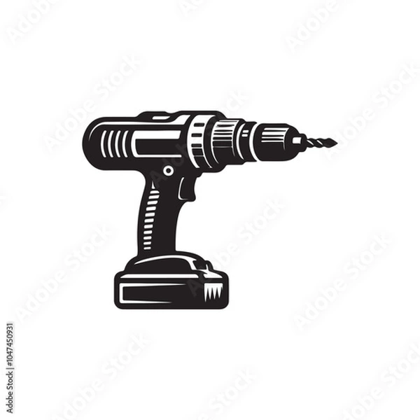 Obraz  Drill silhouette vector design illustration