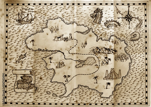 Obraz Pirate treasure map