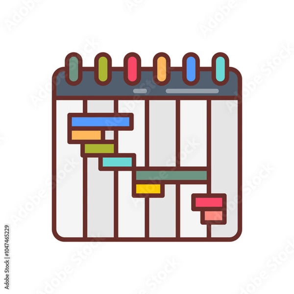 Fototapeta Project Plan Filled Icons , Vector illustration