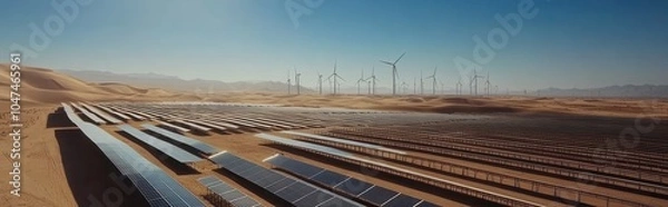 Fototapeta Drone applications in solar, transforming energy solutions with next-gen technology.