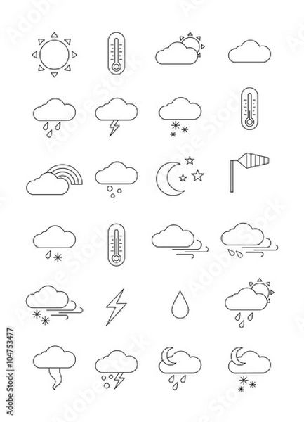 Obraz Wather forecast icon set