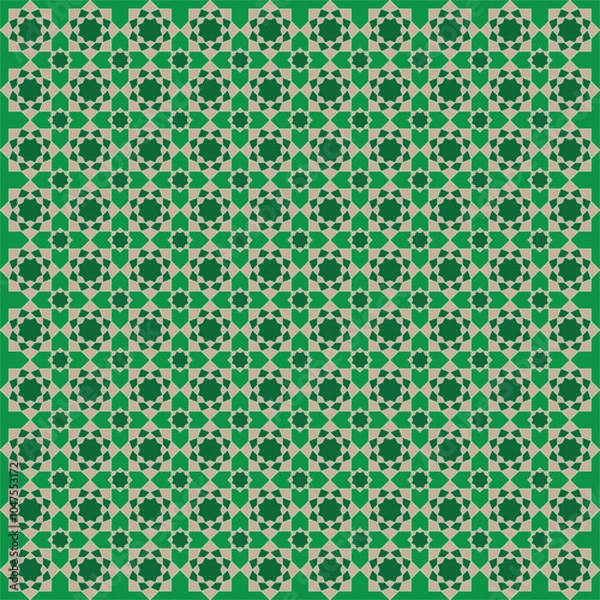 Obraz Green Seamless oriental Pattern