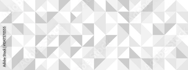 Obraz White seamless background of triangles in modern style, flat vector illustration. Cover of gray geometric shapes in retro texture for web design or postcard.