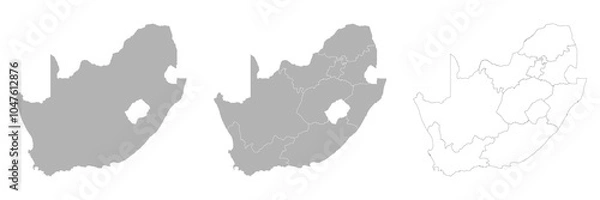 Fototapeta Set of SOUTH AFRICA Maps with Main Map and Regional maps