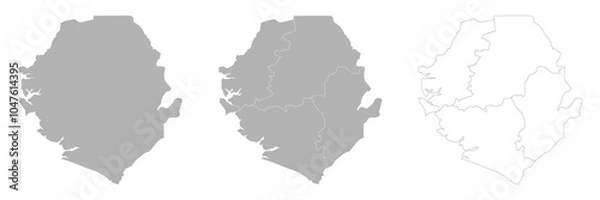 Fototapeta Set of SIERRA LEONE Maps with Main Map and Regional maps