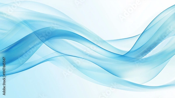 Fototapeta Abstract blue wave pattern on white background