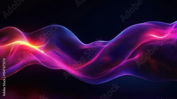 Fototapeta Vibrant neon liquid swirling in mid air creates mesmerizing visual effect, showcasing dynamic movement and colorful patterns. This 3D render captivates with its fluidity and depth