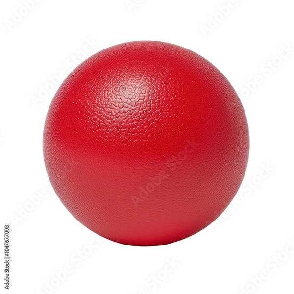 Fototapeta A vibrant red dodgeball with a textured surface, perfect for sports and play. isolated on white background.