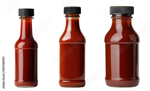 Fototapeta barbecue sauce with varied sizes, isolated on a white background.