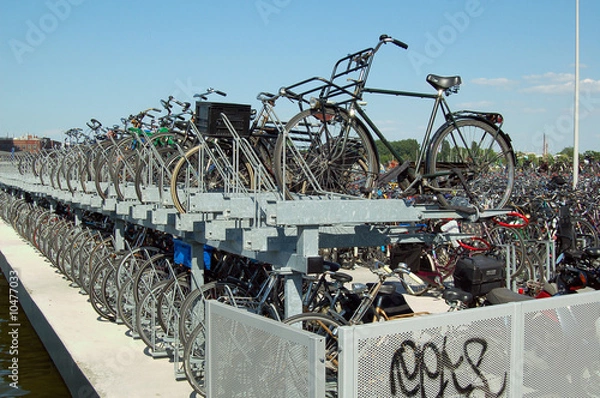 Obraz parking à vélo amsterdam