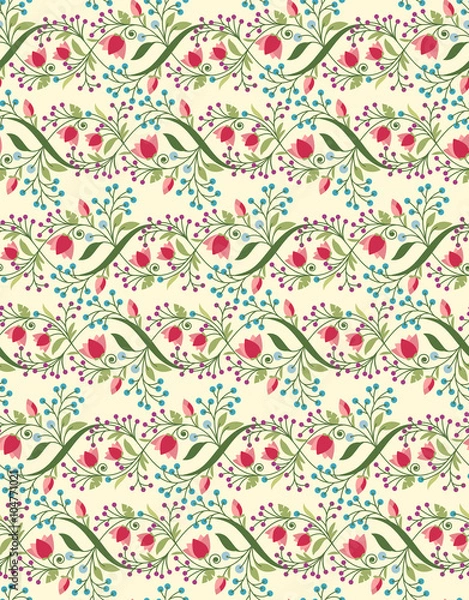 Fototapeta Seamless floral pattern
