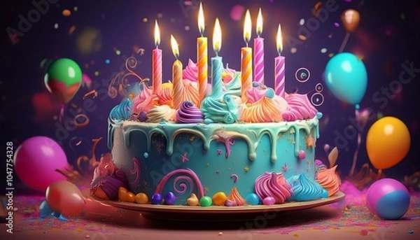 Obraz happy birthday cake