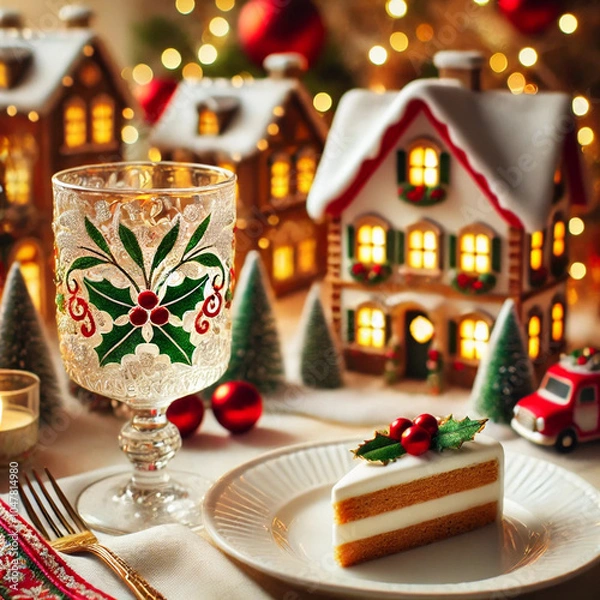 Obraz festive, elegant, Christmas, dessert, decorated