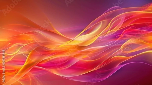 Fototapeta Abstract Background with Swirling Orange, Yellow, and Pink Lines