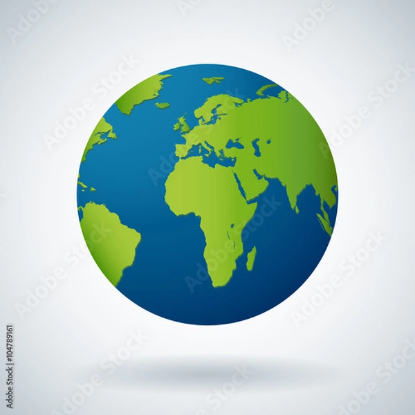 Fototapeta Vector globe icon of the world.
