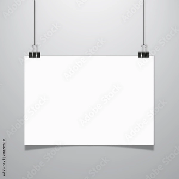 Obraz hanging paper sign with shadow
