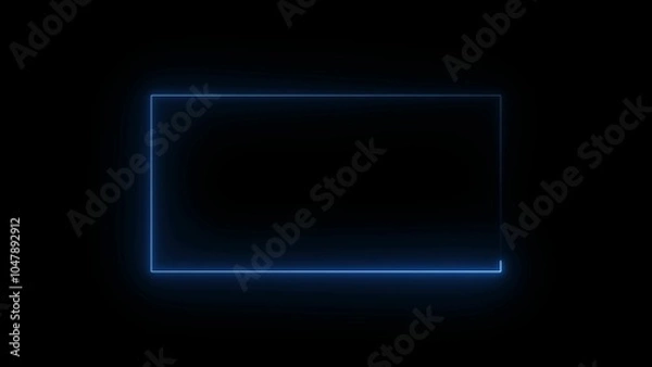 Fototapeta Abstract glowing neon rectangle border frame , Animation of glowing neon rectangles abstract background. Abstract neon light rectangle frame and seamless loop pattern animation.