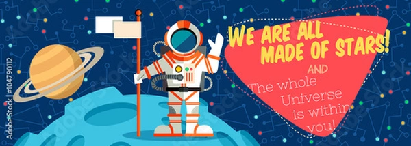 Obraz Vector illustration in flat style about outer space.