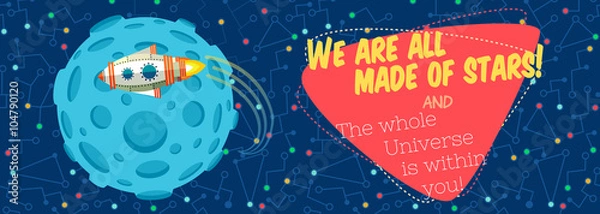 Obraz Vector illustration in flat style about outer space.